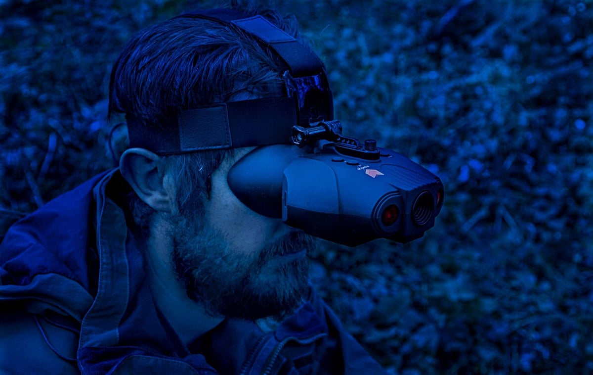 Night Vision Goggles Digital Infrared 1x Magnification 75yd Range Rechargeable Battery O95549