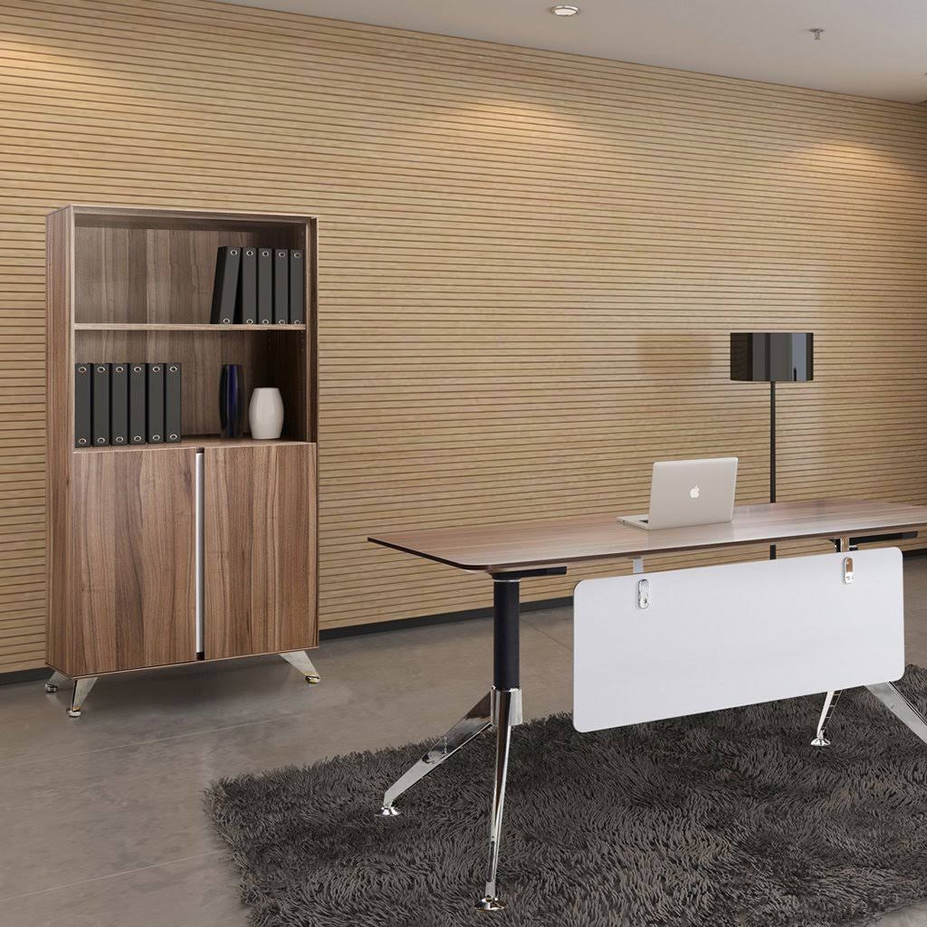Walnut Bookcase with Doors O4523