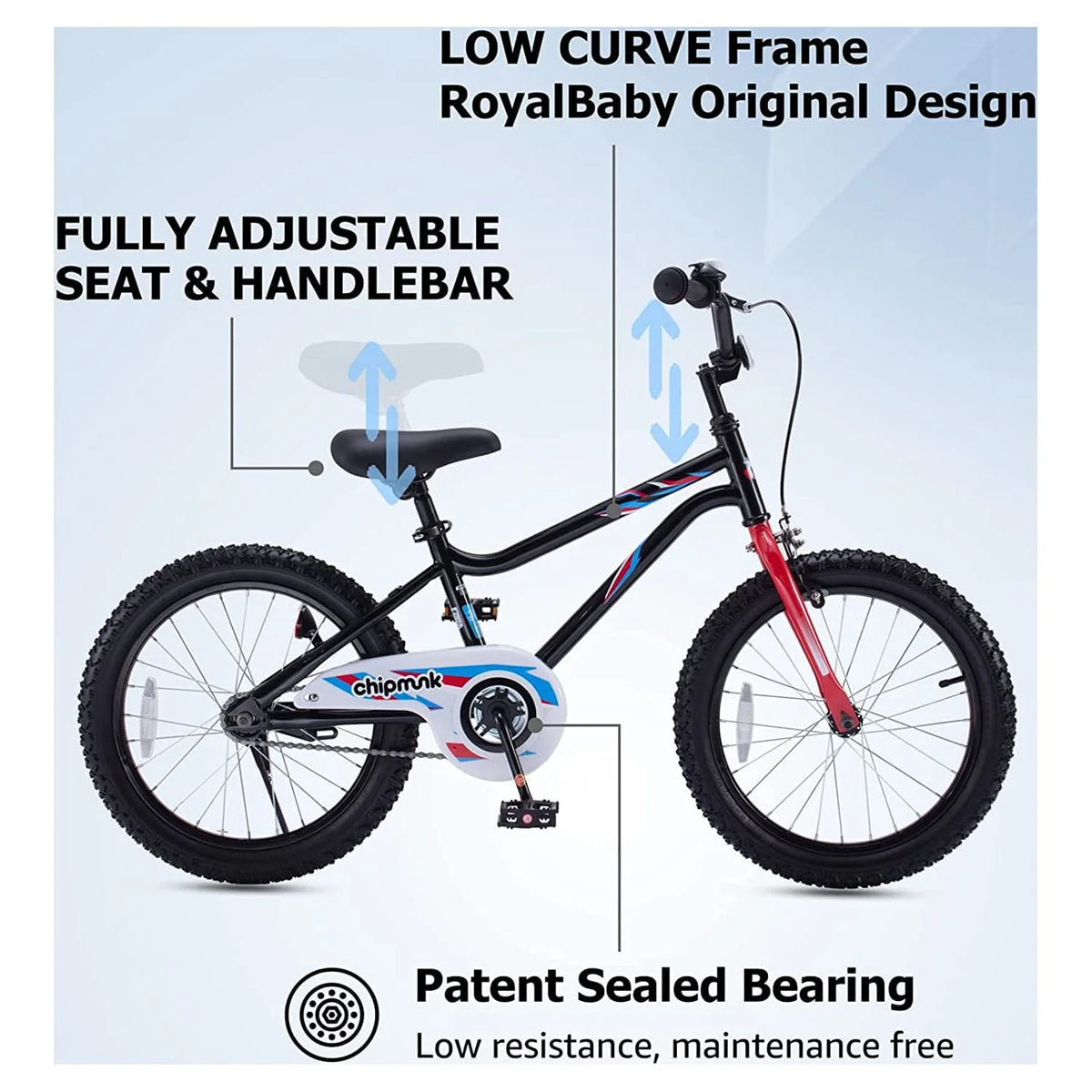 Kids Bike 18 Inch Bicycle with Kickstand Blue L877