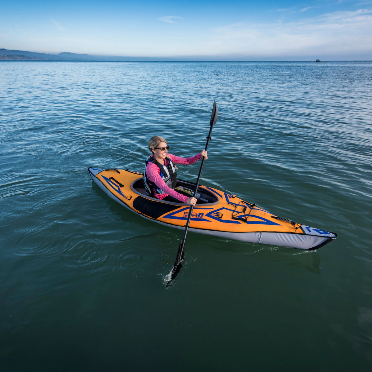 Inflatable Kayak with Pump - 10 ft - Orange V43751