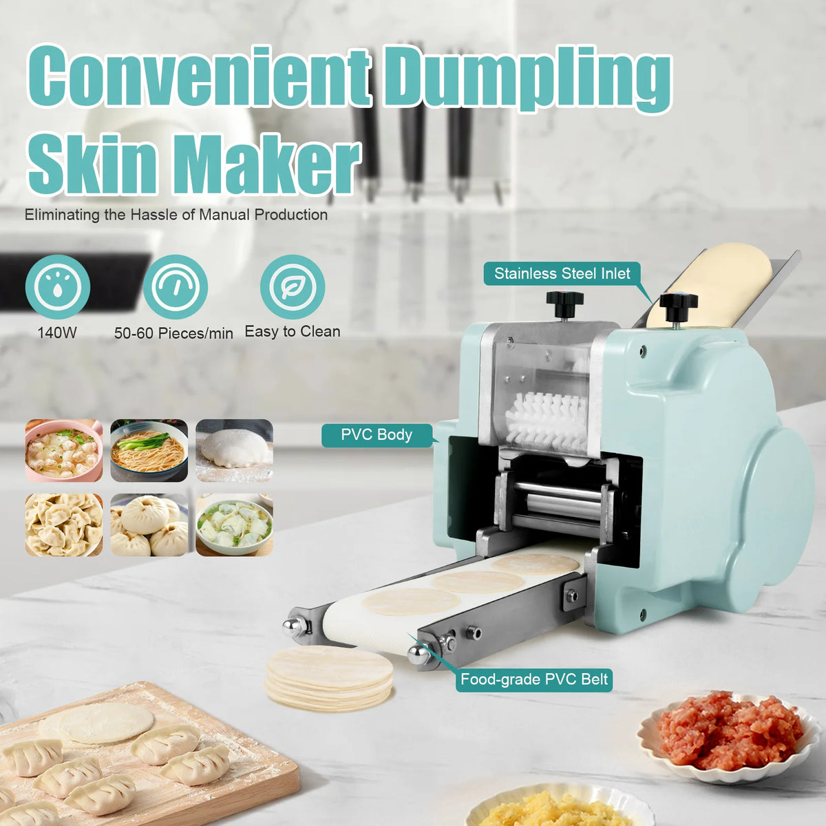 Commercial Electric Dough Processing Maker Dumpling Skin Machine 3.15” Mold 110V K218