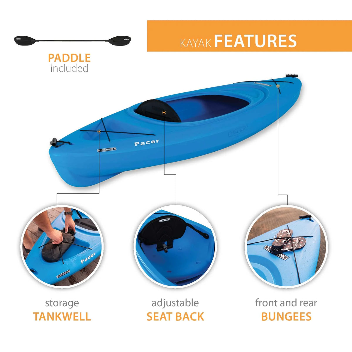 Green 8 ft. Sit-Inside Kayak Y2979