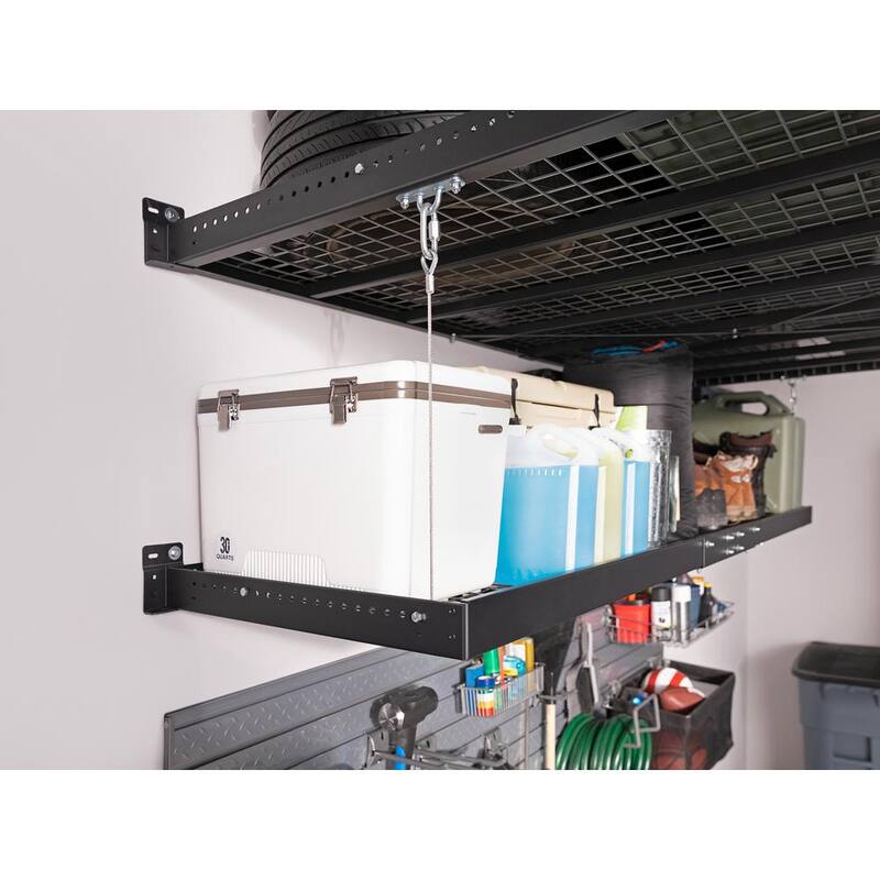 48 in. x 96 in. Steel Garage Wall Shelving in White M59218