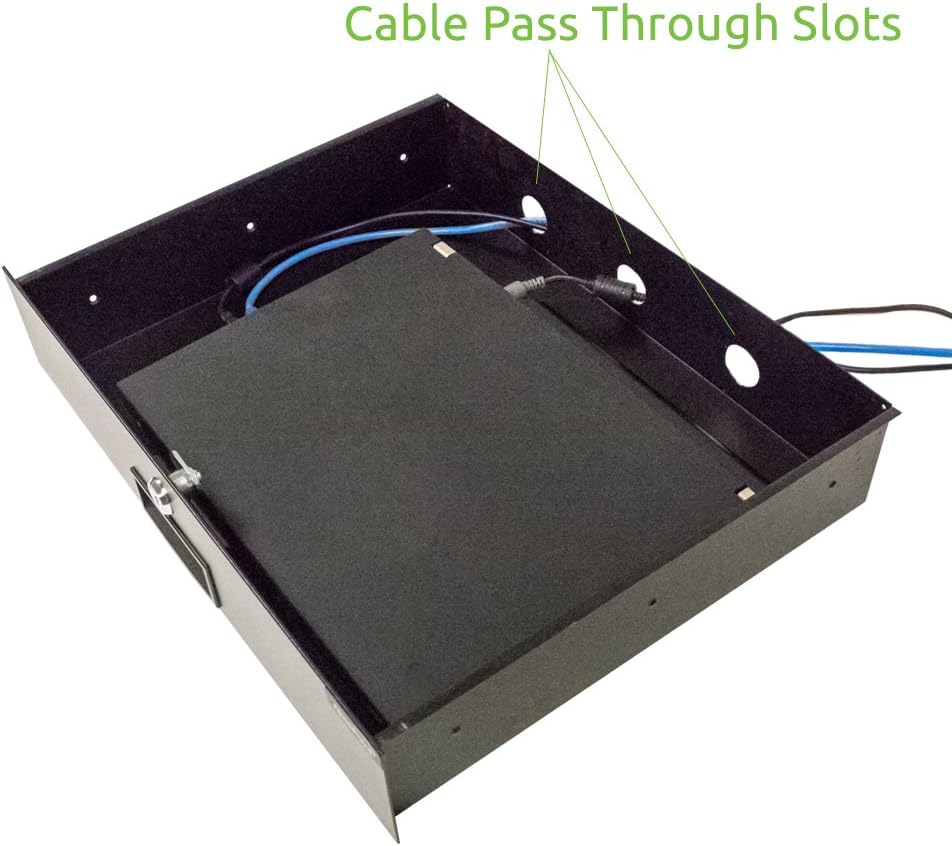 Black 3U Rack Mount Drawer with Lock and Key O342627