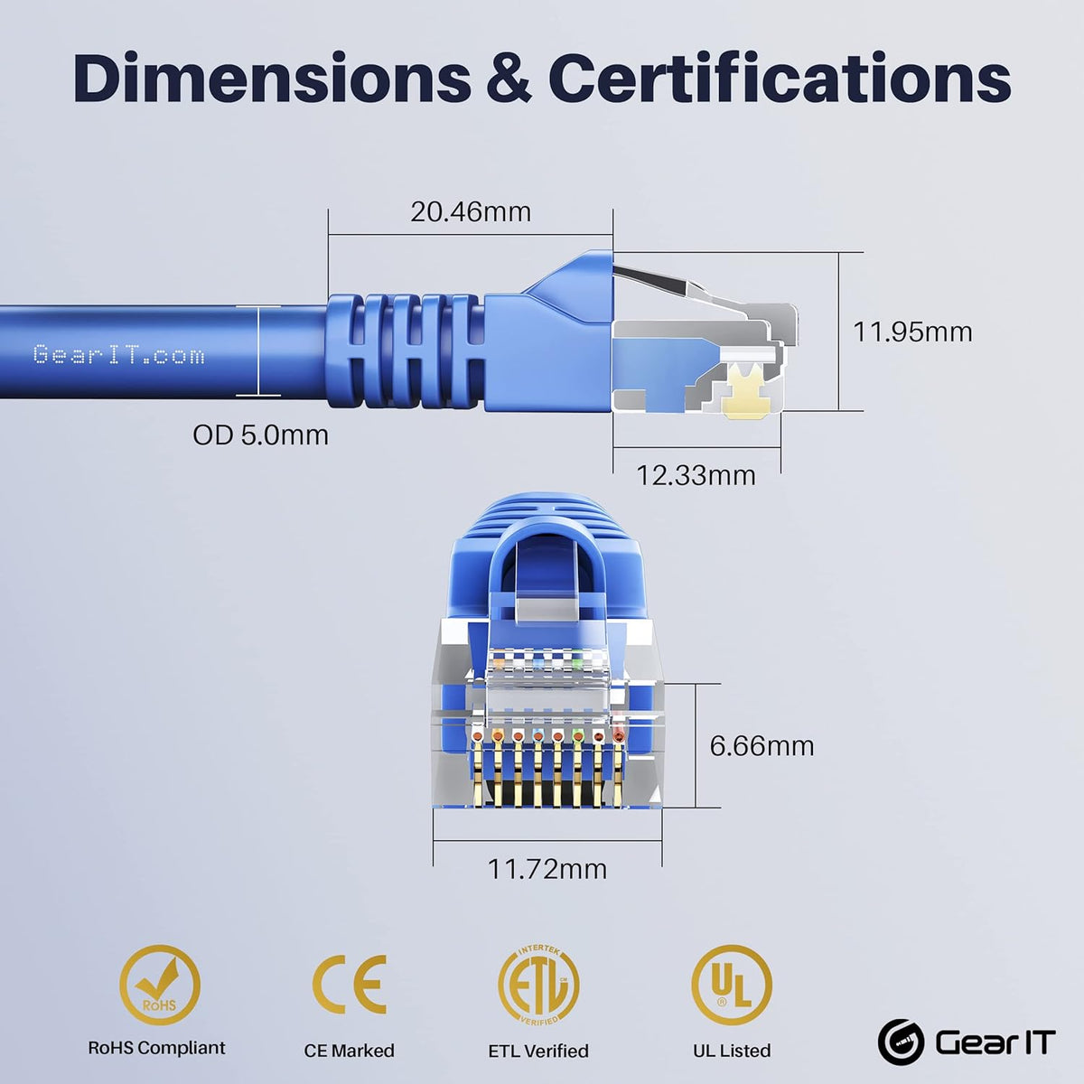 50-Pack Blue Cat5e Ethernet Patch Cable 1 Foot X9907