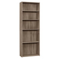 Taupe Brown 5 Shelves Rectangular Bookcase N948493