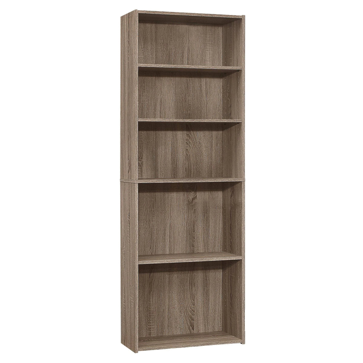 Taupe Brown 5 Shelves Rectangular Bookcase N948493