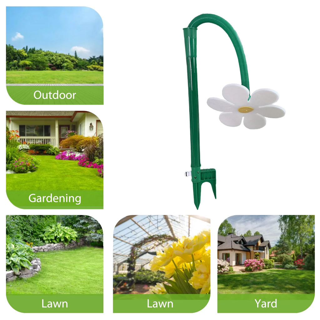 Flower Shaped Dancing Sprinklers Lawn Watering with 2pcs Adapter (White) H5662