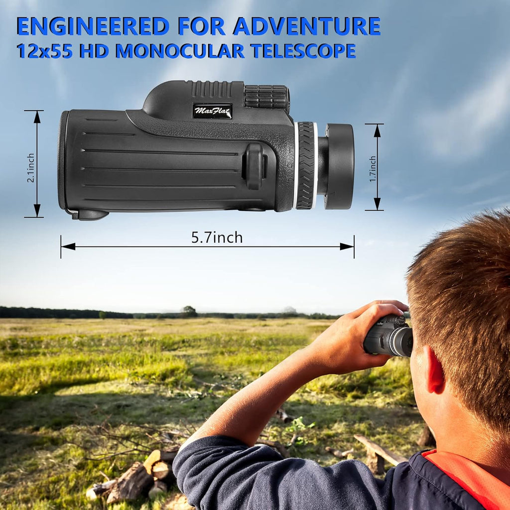 12x55 High Definition Monocular Telescope with Smartphone Holder N20573