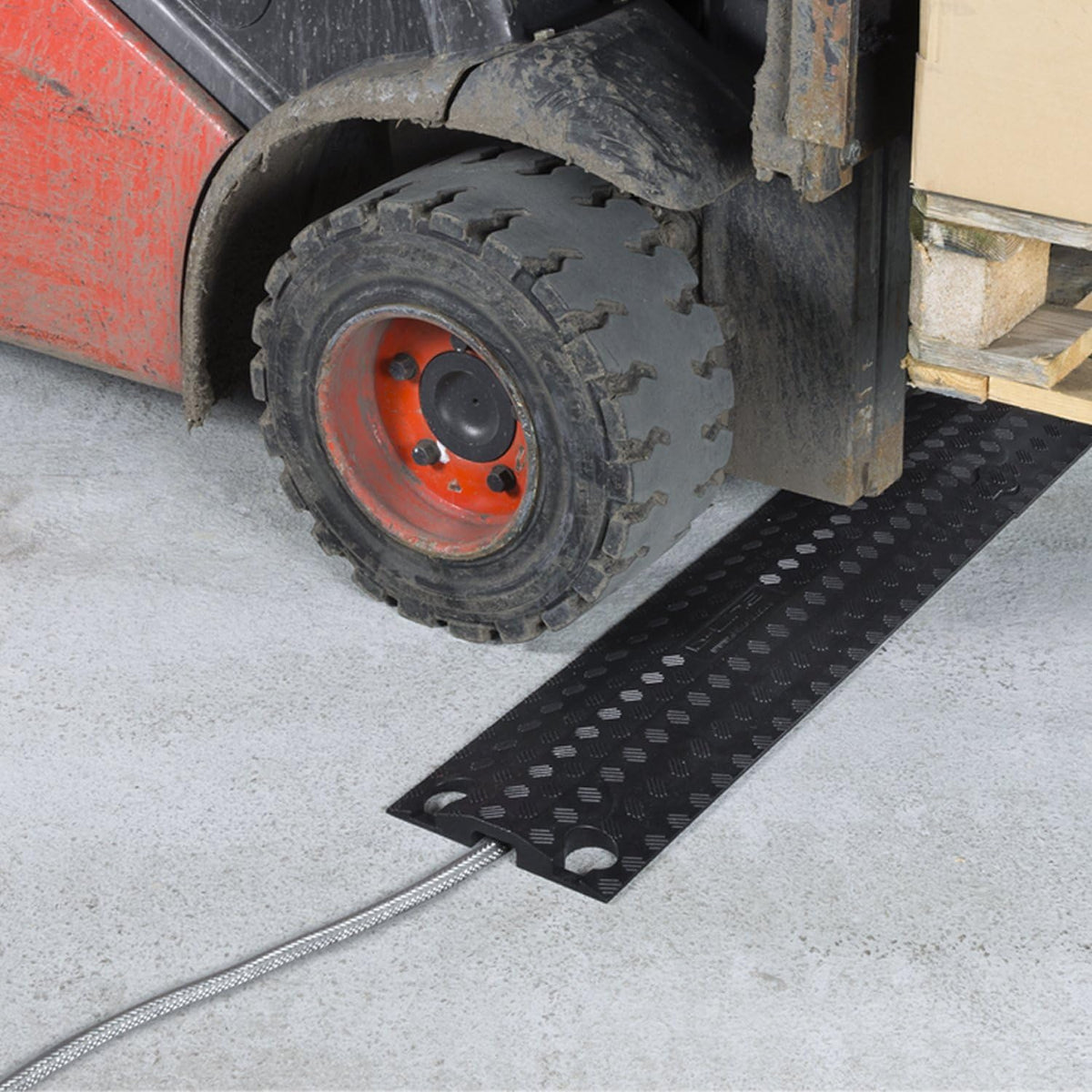 Heavy Duty Single Channel Cable Protector, 30in Length, Black C12149