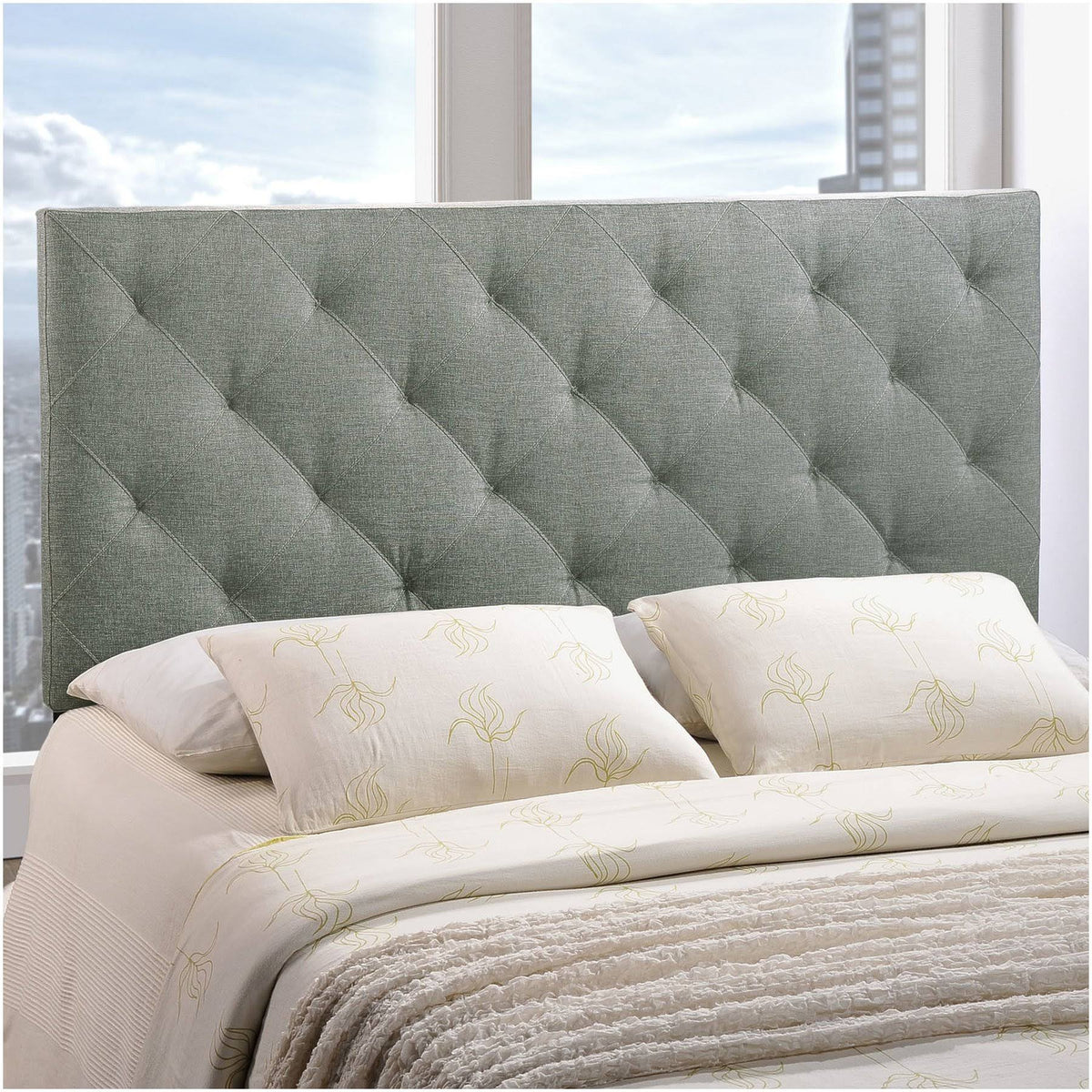 Twin Fabric Headboard, Gray D26095