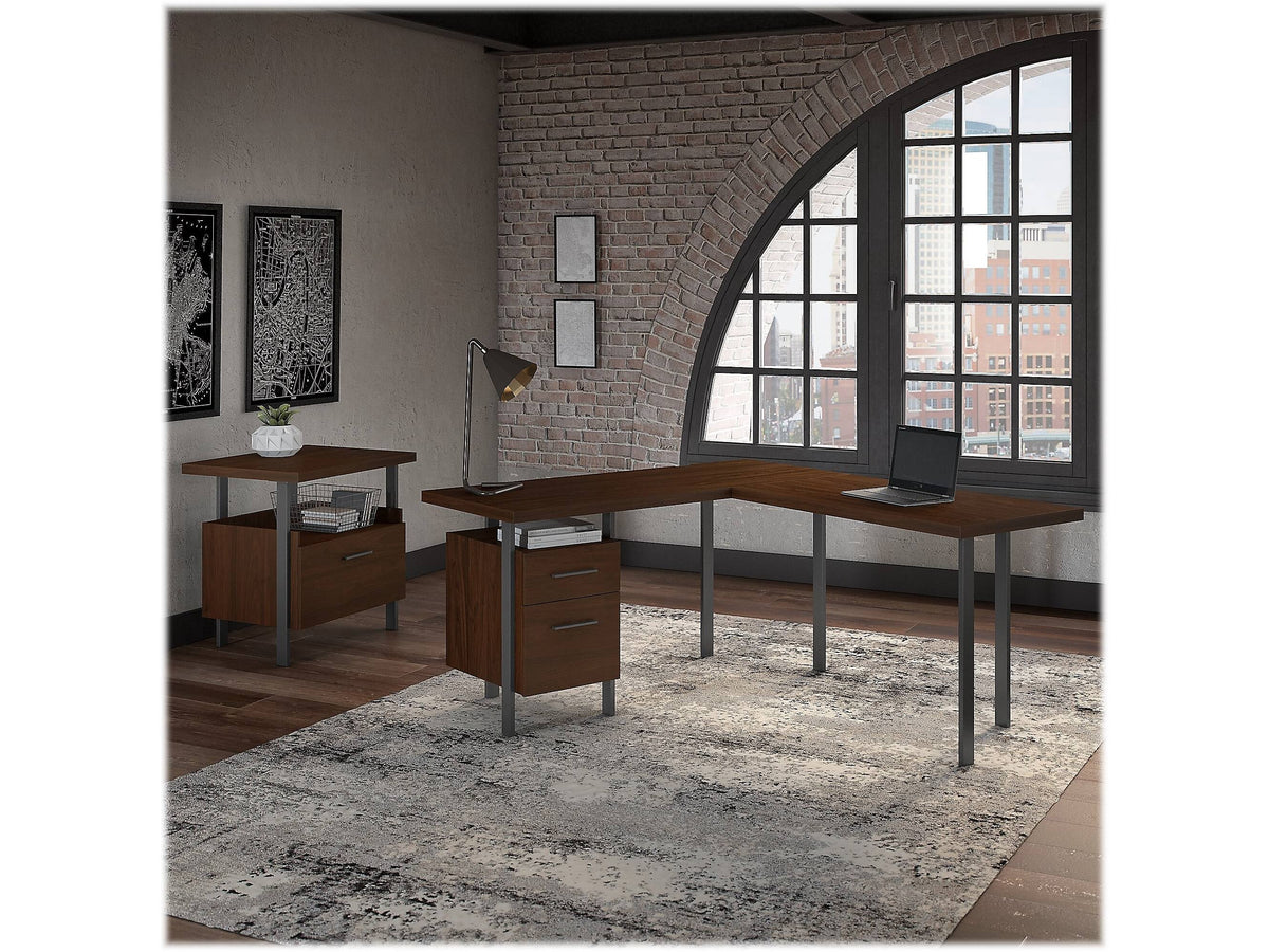 60W L Shaped Desk with Lateral File Cabinet X621033