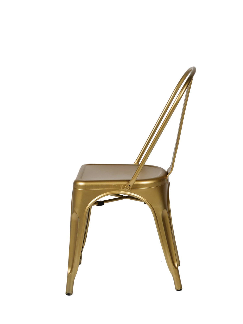Gold Steel Stackable Armless Chair - Set of 4 O357