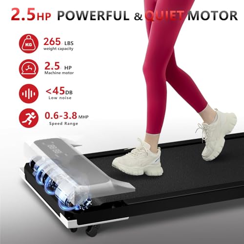 3-in-1 Walking Pad with Incline, 2.5 HP Under Desk Treadmill, 265 LBS Compact Treadmill with LED Display D121766