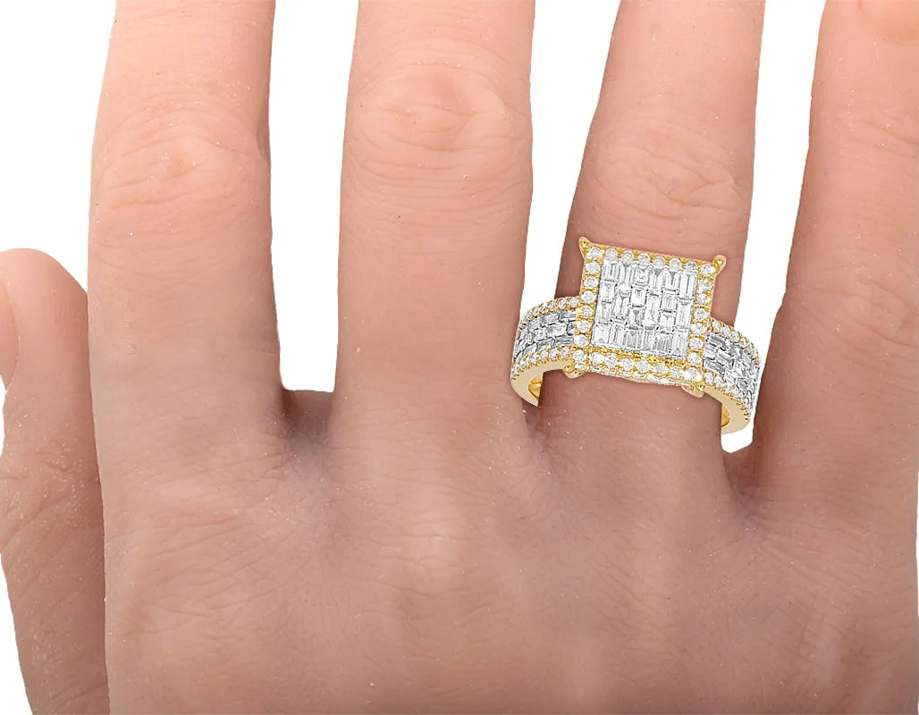 1.3CT Baguette Diamond Ring 10k Gold E242
