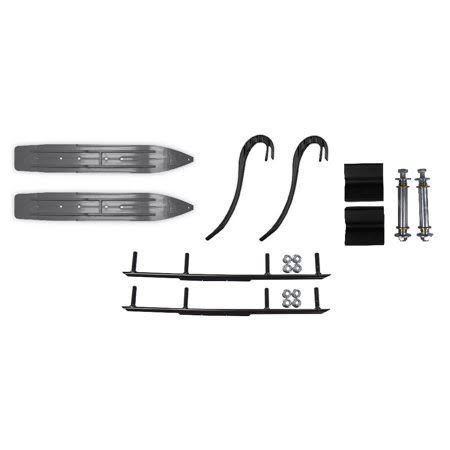 Gray 7 1/4 inch Snowmobile Skis with 6 inch Round Bars Kit B37720