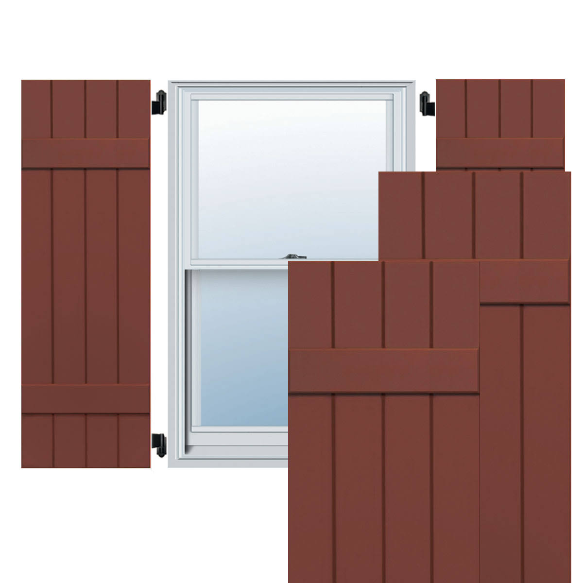 15x22W x 72x22H Exterior Composite Board-n-Batten Shutters (Per Pair) J66844