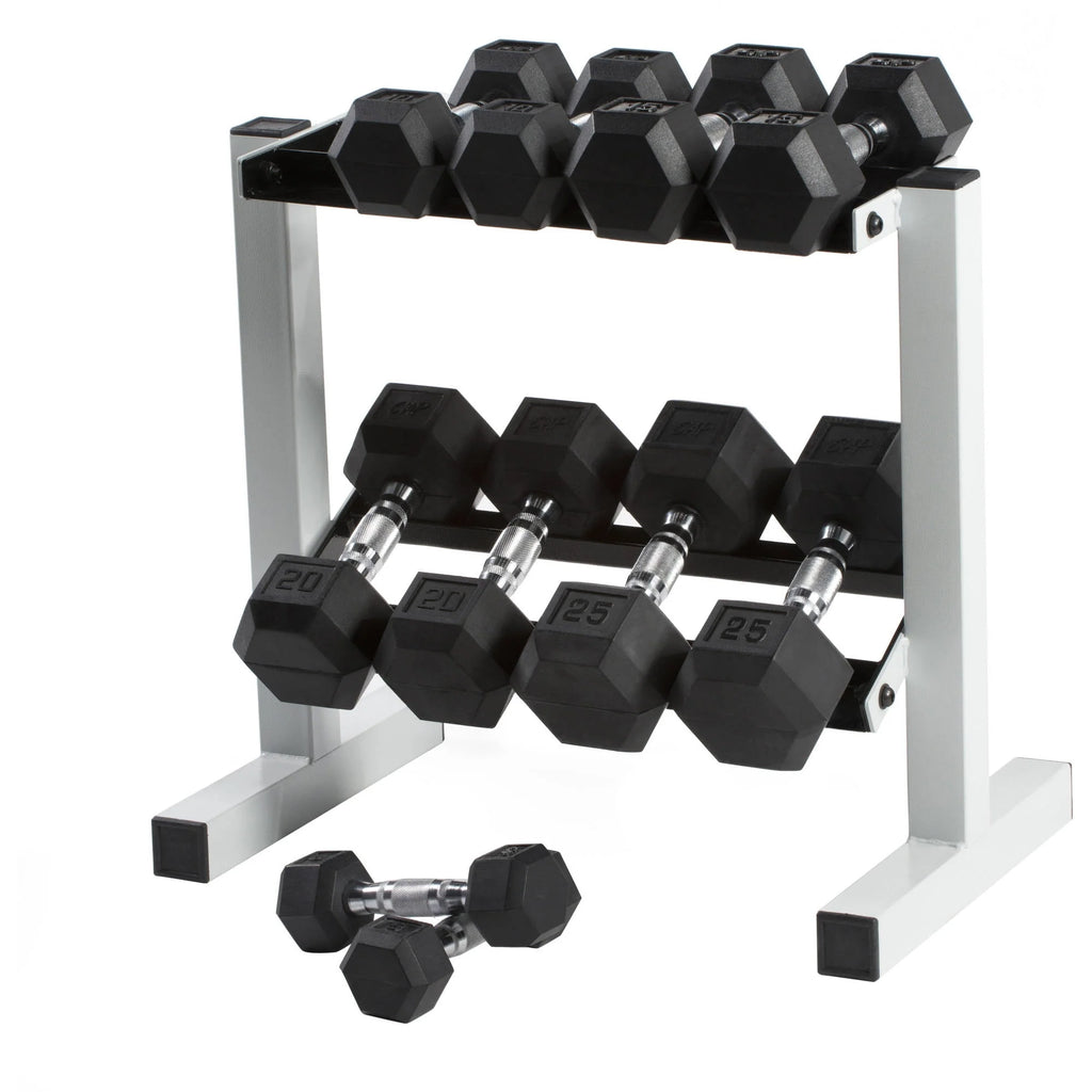 50 lb Rubber Hex Dumbbell Weight Set P93379