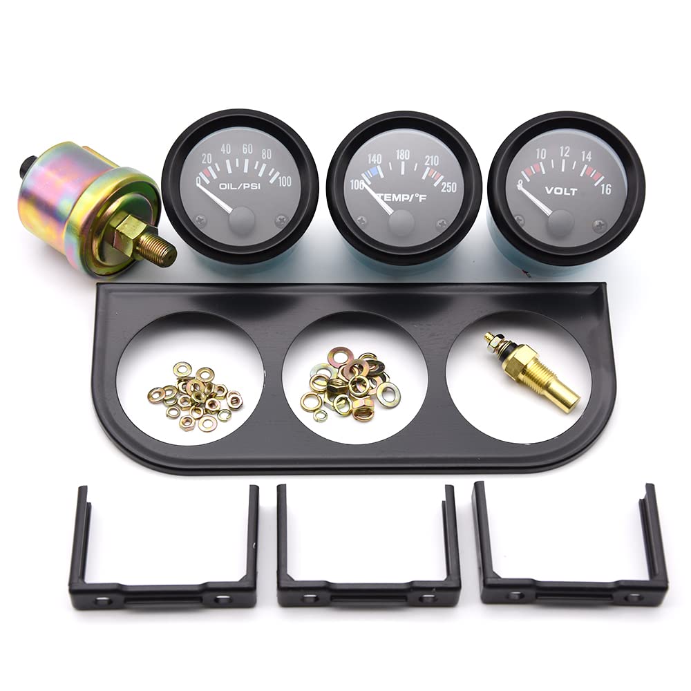 3 in 1 Car Meter Auto Gauge Triple Gauge Kit Pack of 2 B425437