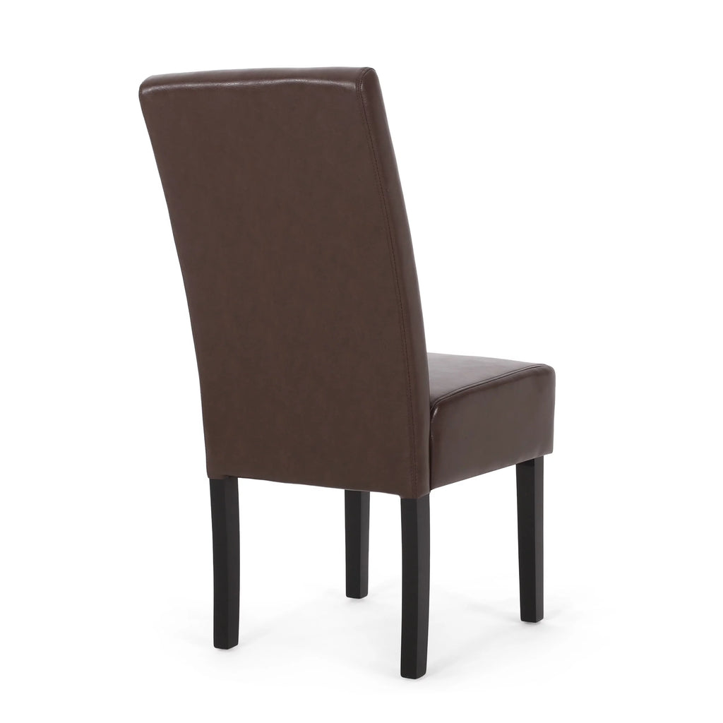 Faux Leather Dining Chairs Set of 4 Dark Brown E435178