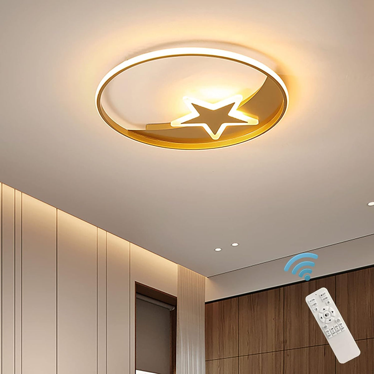 LED Ceiling Light Dimmable, 45W Flush Mount Ceiling Lamp with Remote L79605