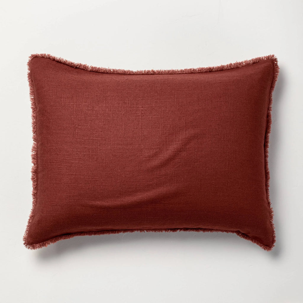 Dark Clay Heavyweight Linen Blend Duvet Cover & Sham Set G68604