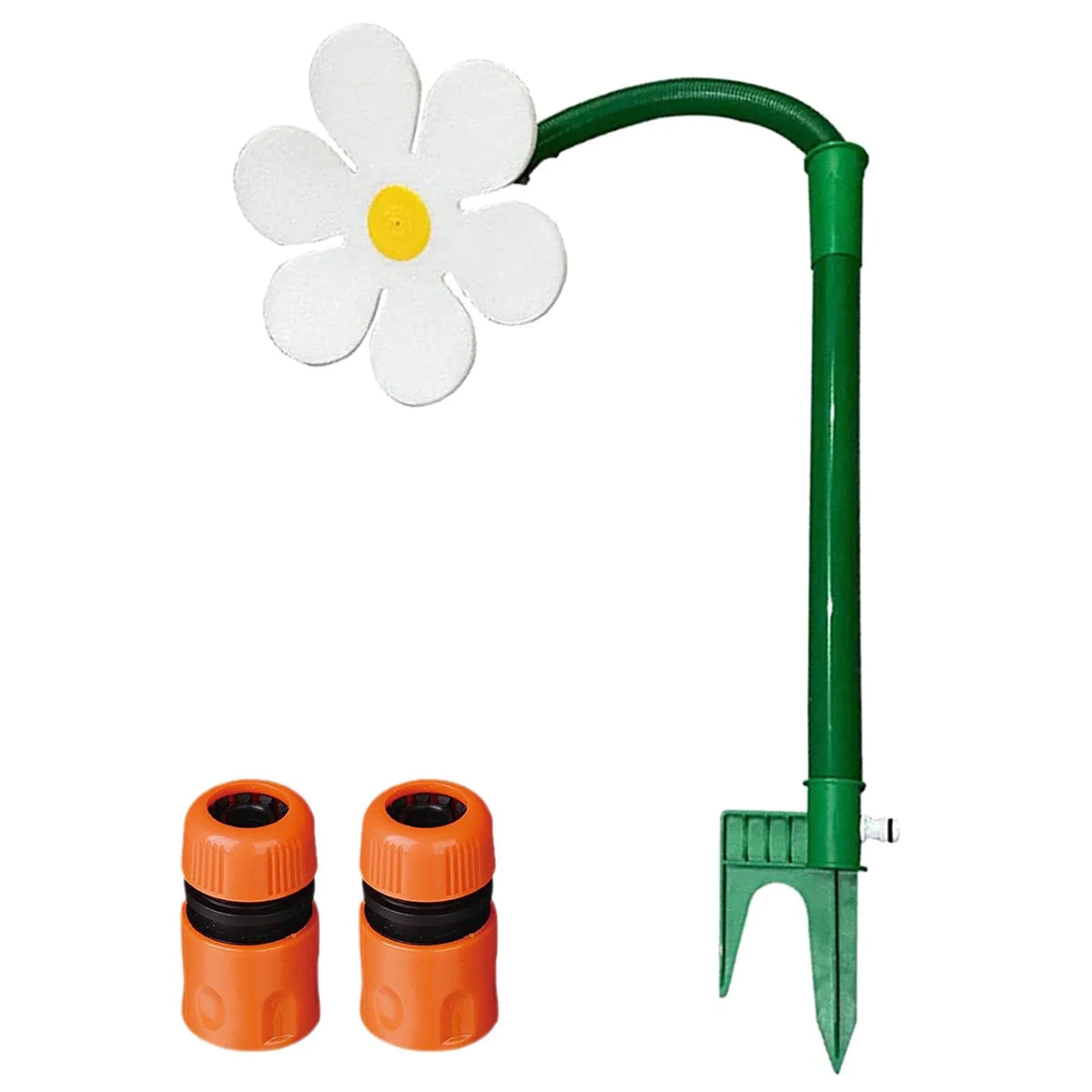 Flower Shaped Dancing Sprinklers Lawn Watering with 2pcs Adapter (White) H5662