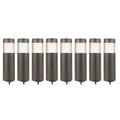 Black Outdoor Integrated LED Round Bollard Path Lights (8-Pack) F3300