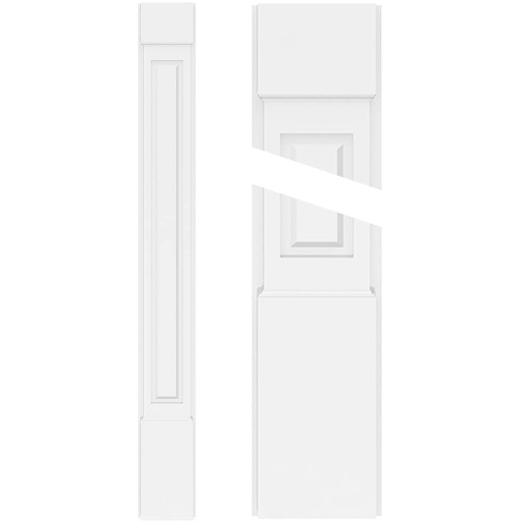 10x22W x 48x22H Raised Panel PVC Pilaster with Standard Capital and Base (Pair) K7544