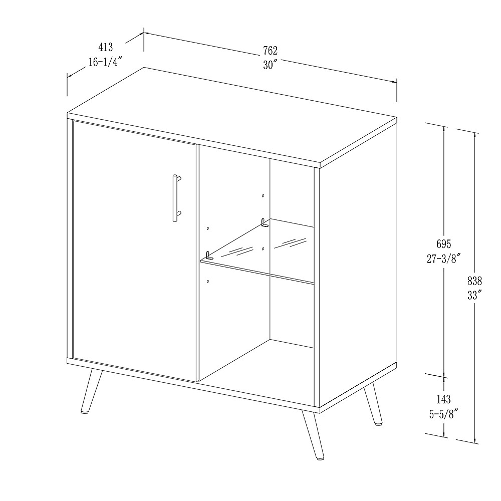 Slate Gray 1-Door Accent Cabinet G82324