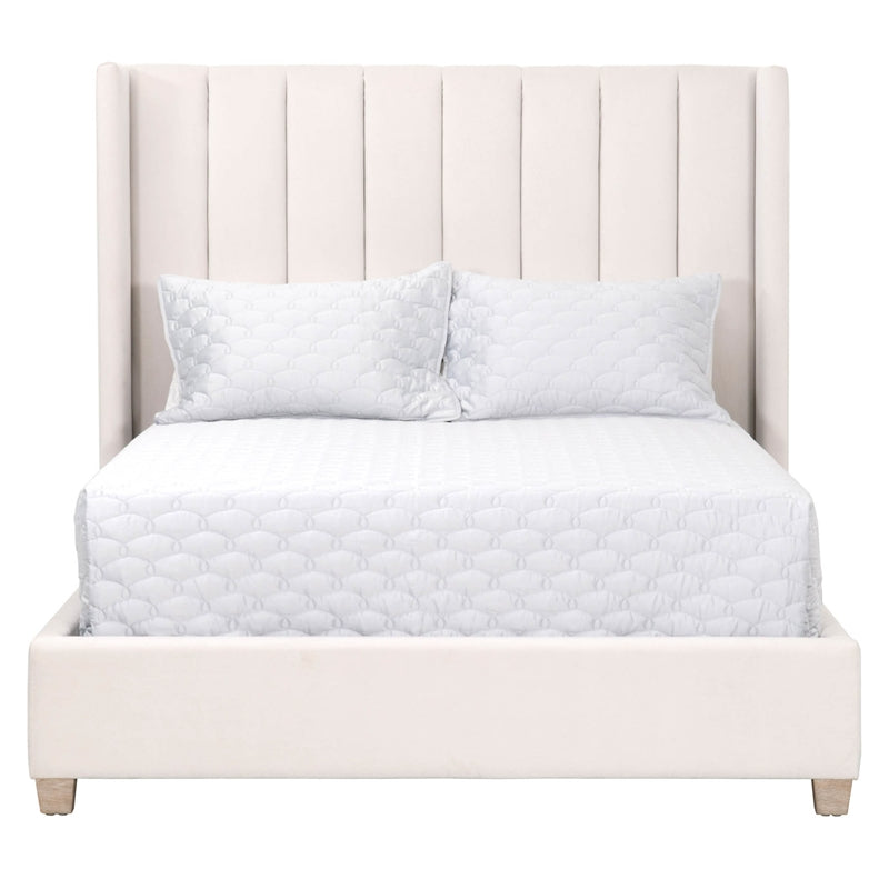 Velvet King Bed in Cream Natural Gray T33805