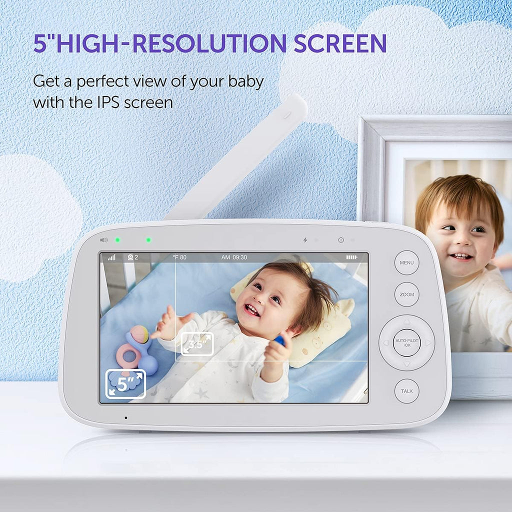 5 720P Video Baby Monitor with Pan-Tilt-Zoom Camera H17076