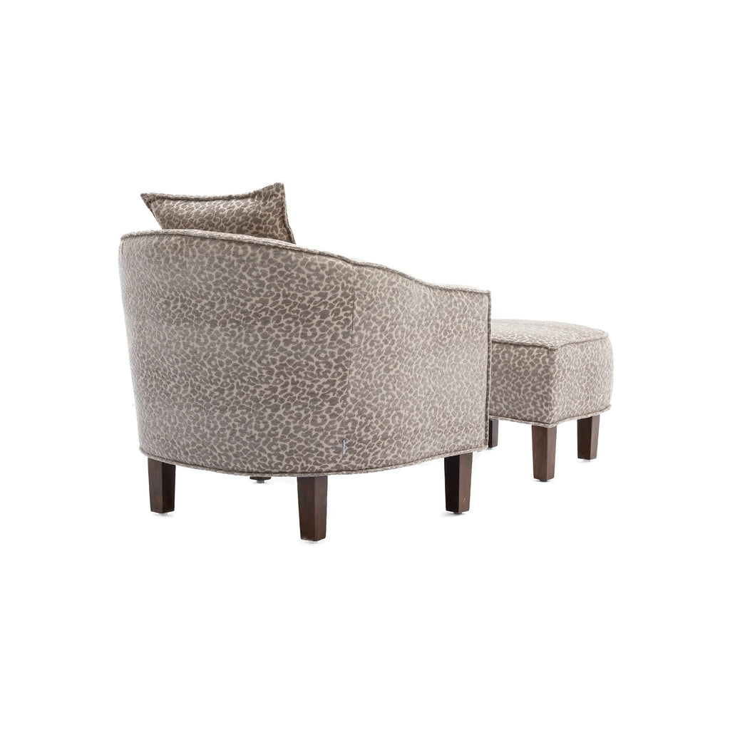 Mid Century Accent Chair with Ottoman I879813