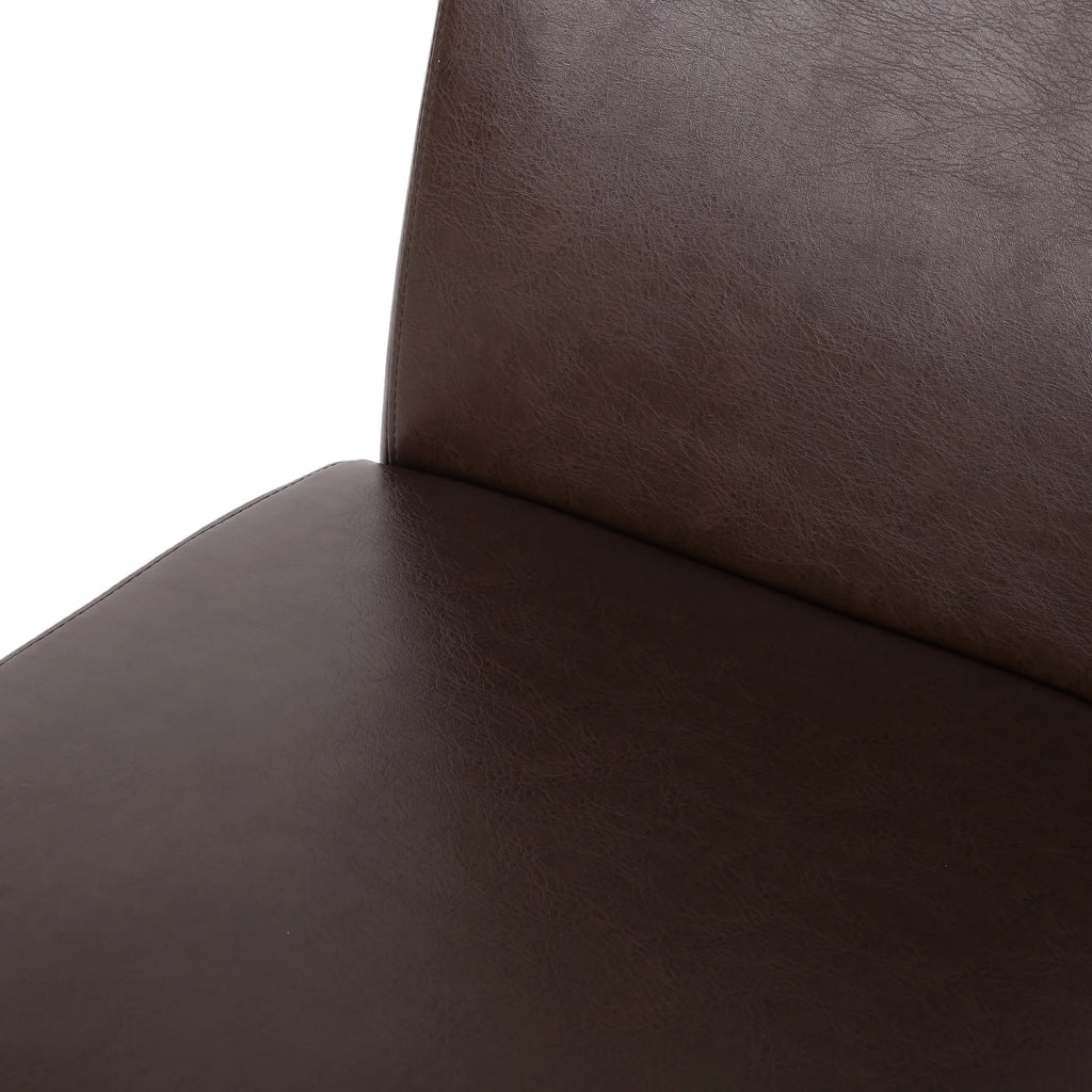 Faux Leather Dining Chairs Set of 4 Dark Brown E435178