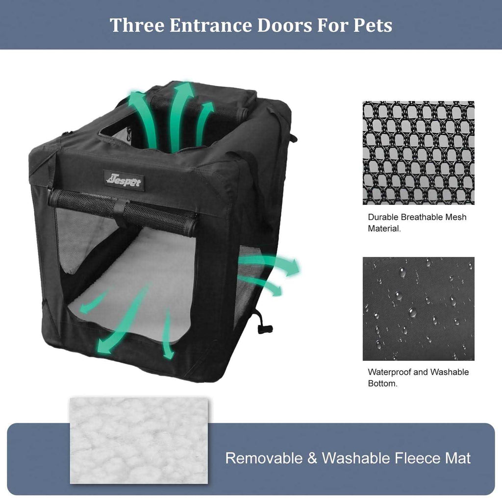 3-Door Collapsible Soft-Sided Dog Crate M1996