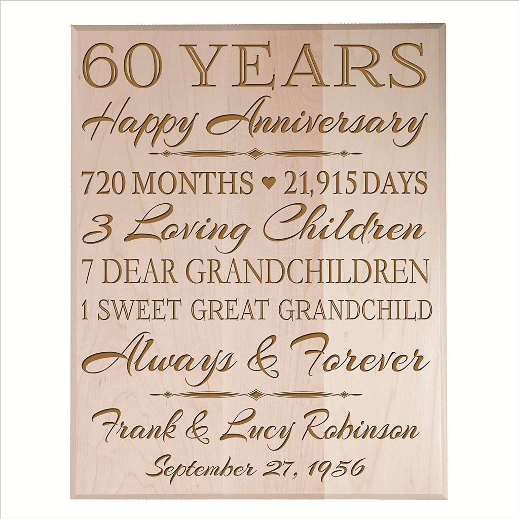 60th Anniversary Wall Plaque Black Veneer Wood F5176
