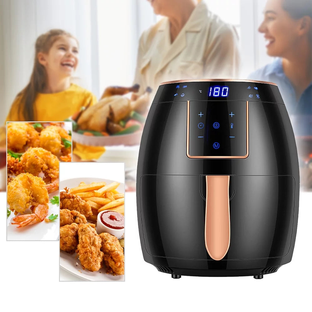 5.5L 1300W Touch Screen Electric Air Fryer with Bakeware P923333