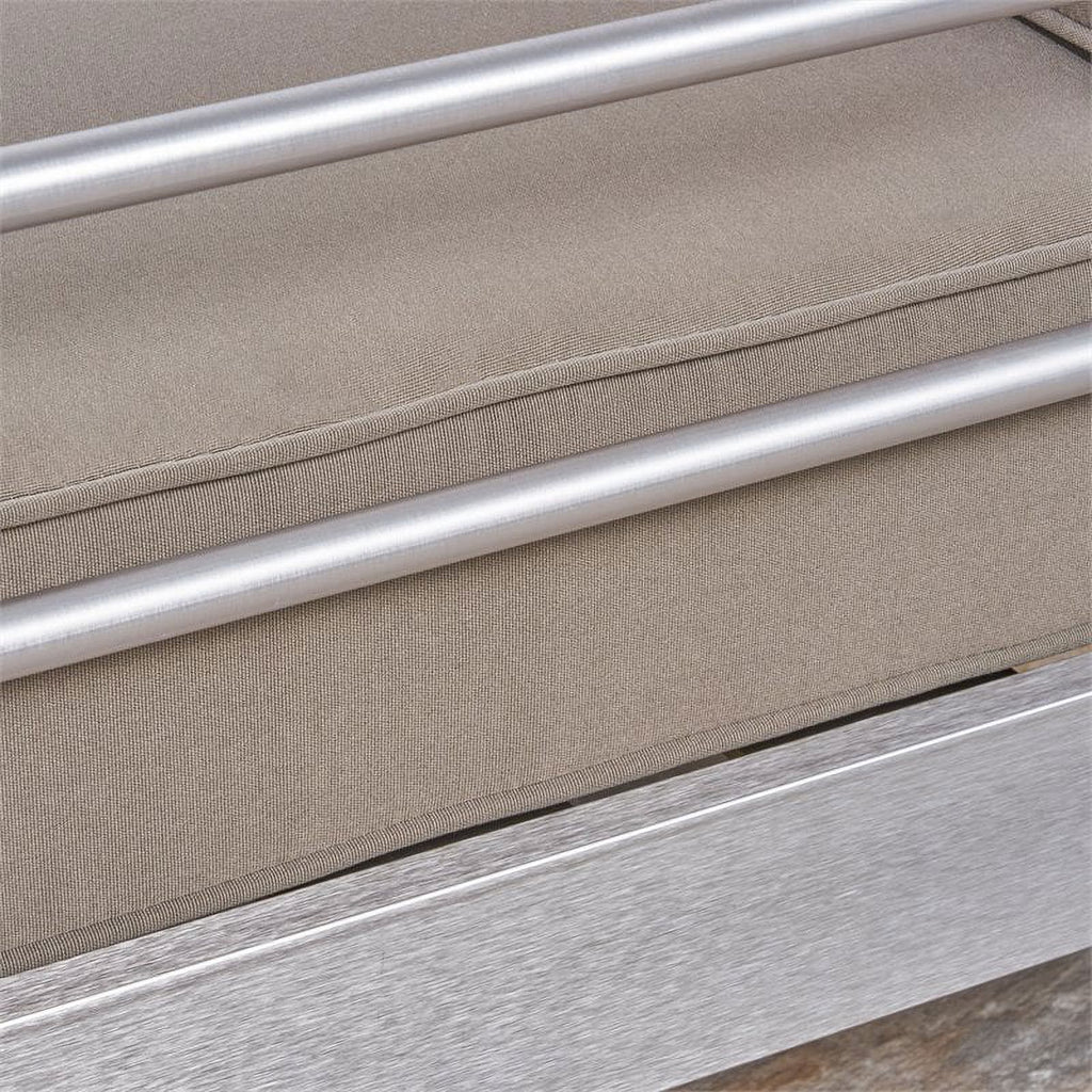 7-Seater Aluminum Sectional Sofa Set Silver/Khaki W742