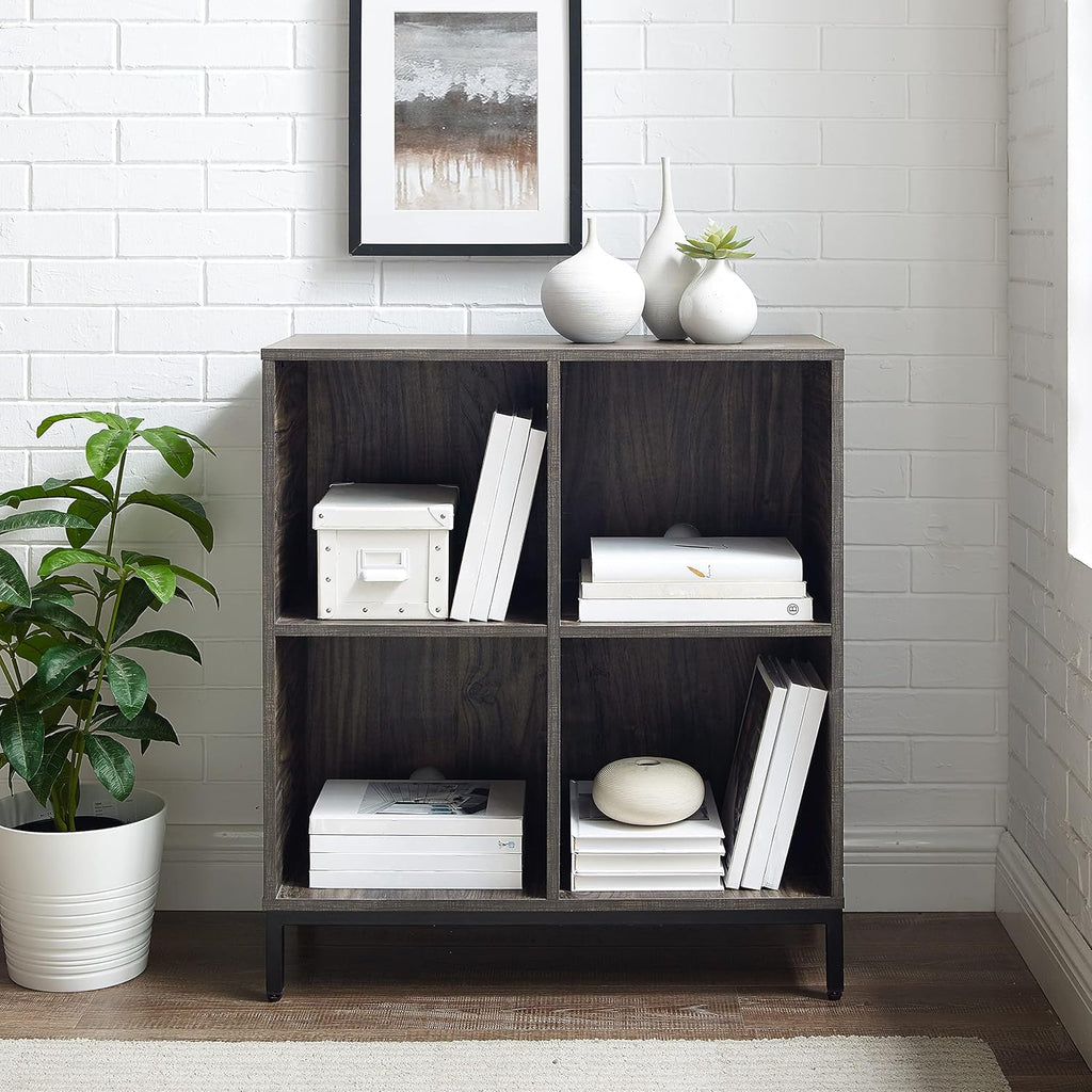 Brown Ash Record Storage Cube Bookcase F787