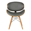 Walnut Wood & Gray Faux Leather Dining Chair B396869