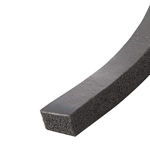 Black Sponge Rubber Foam Tape 3/4" W X 7/16" H X 10' L S1851