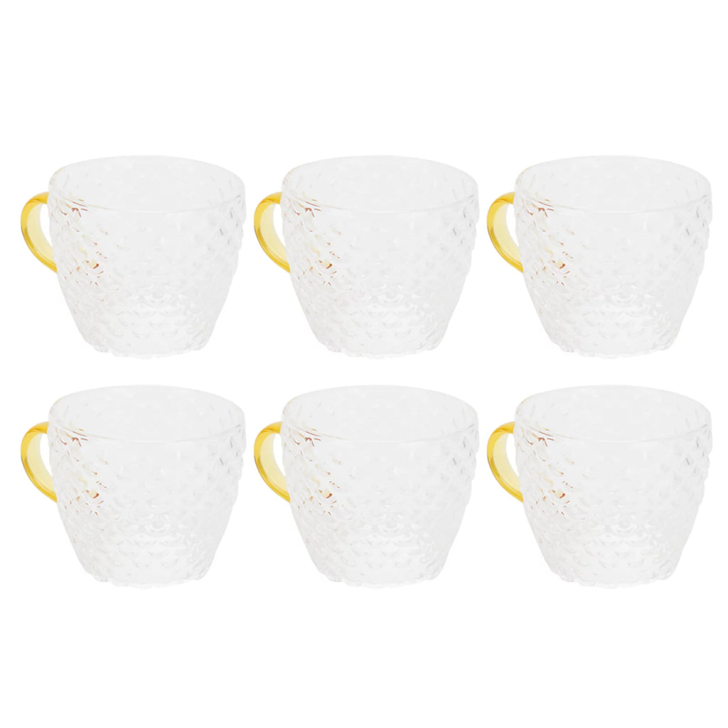 Heat Resistant Glass Cup with Handle 6Pcs Q555