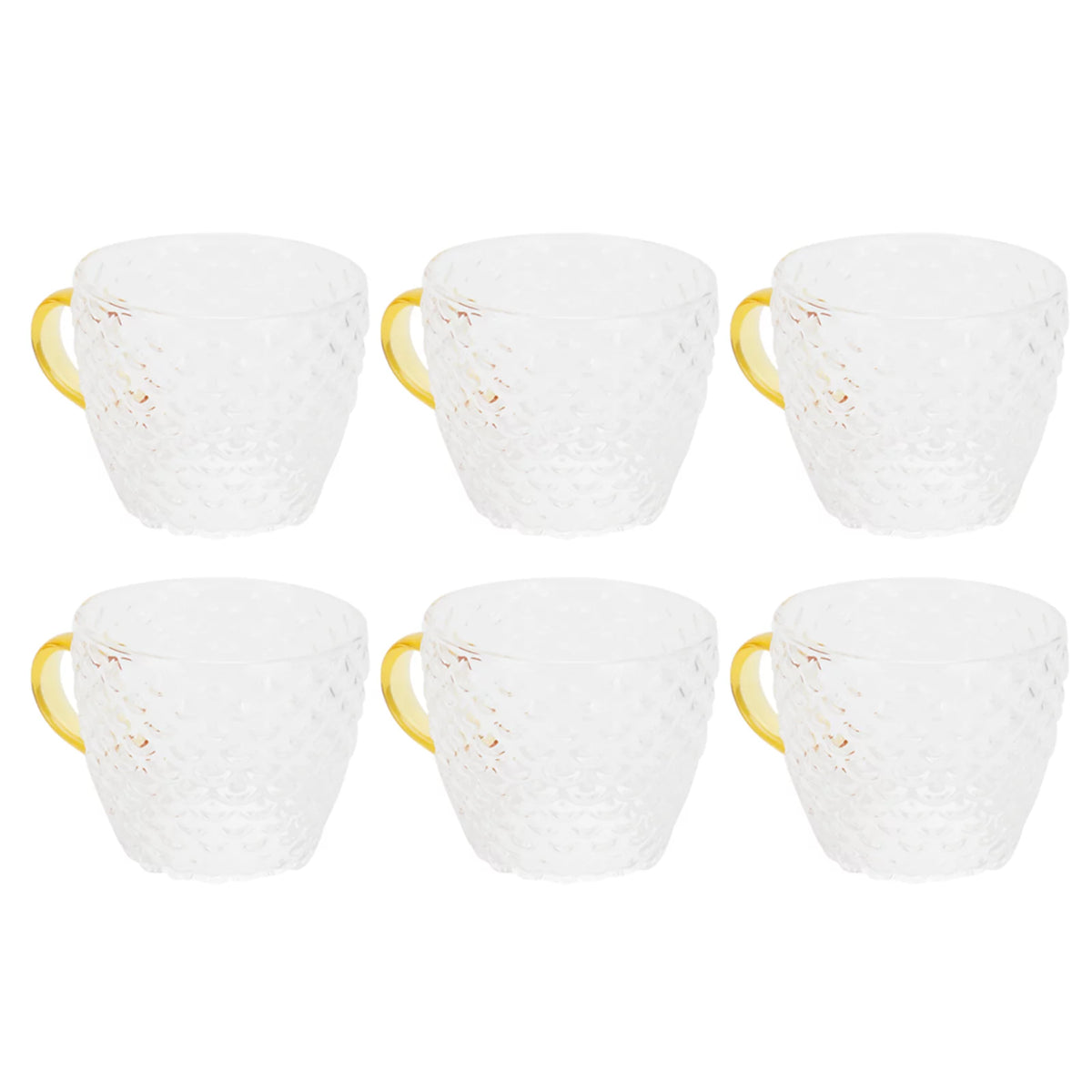 Heat Resistant Glass Cup with Handle 6Pcs Q555