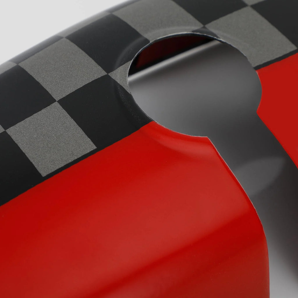 Black/Grey Checkered Rear View Mirror Cover J579802