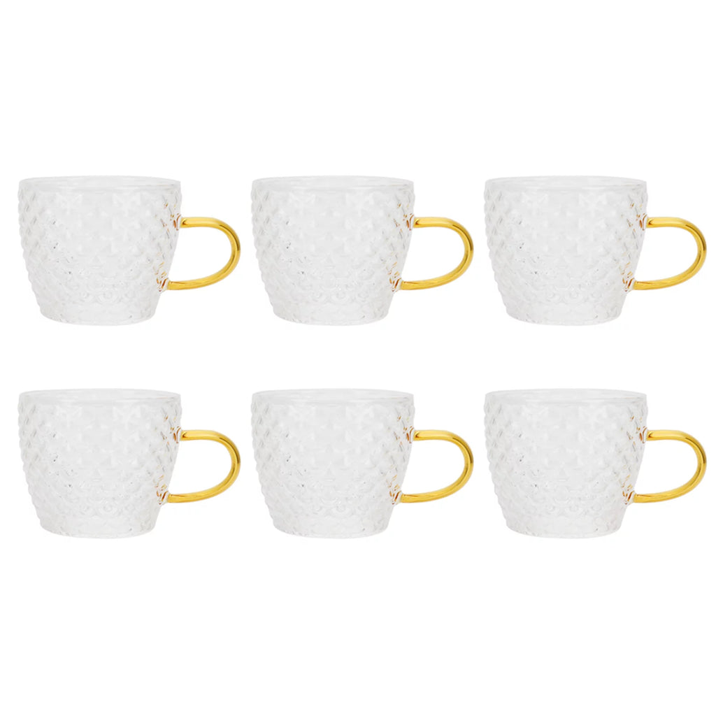 Heat Resistant Glass Cup with Handle 6Pcs Q555