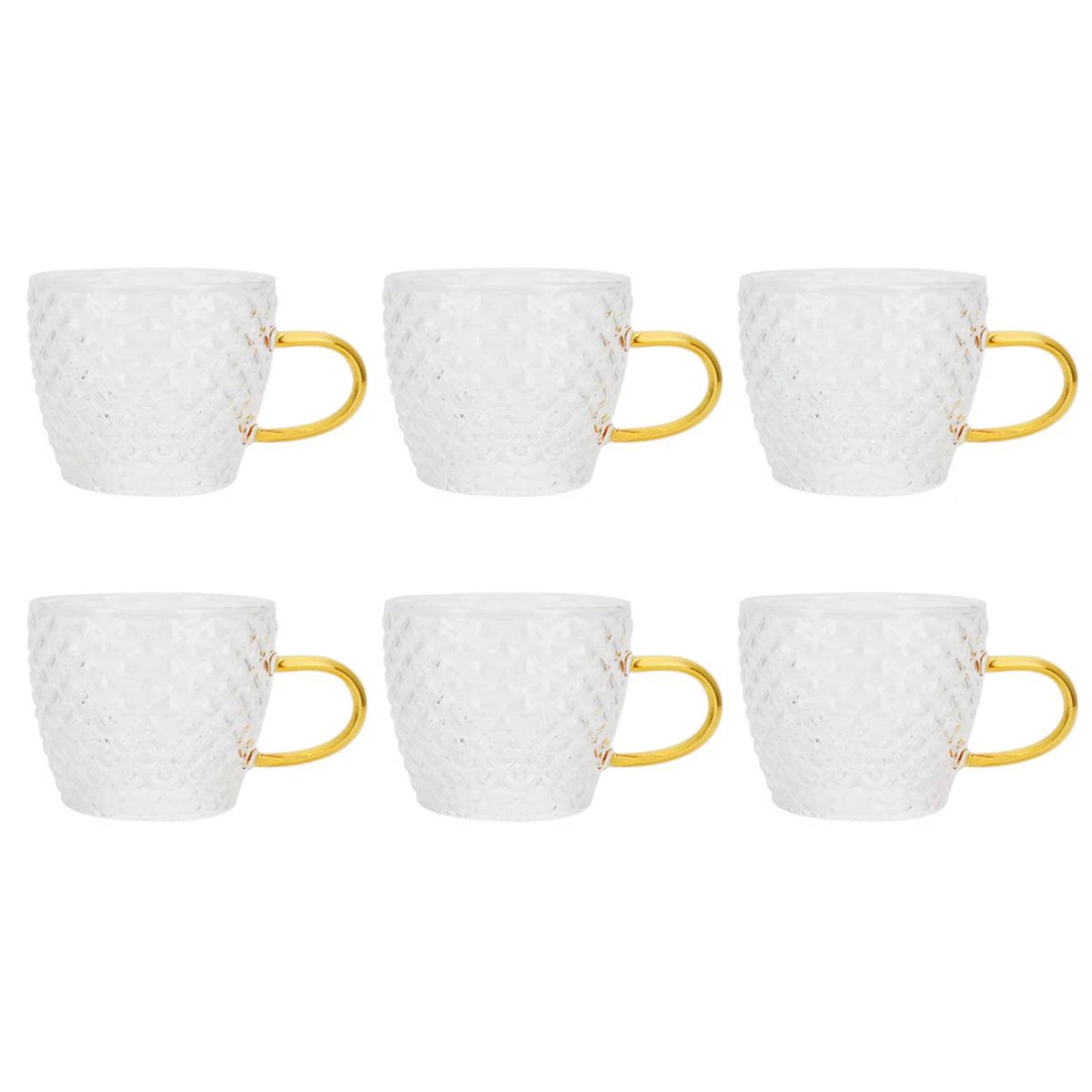 Heat Resistant Glass Cup with Handle 6Pcs Q555