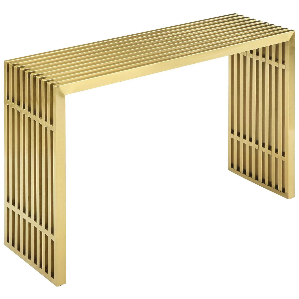 Gold Stainless Steel Console Table Y484431