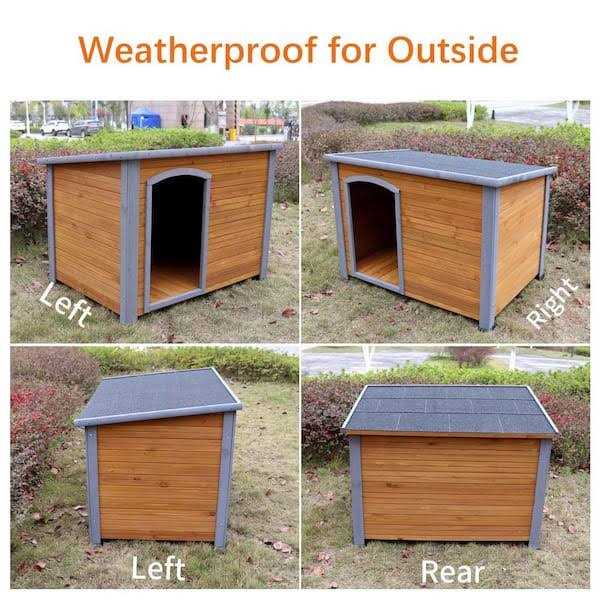 Large Brown Wooden Dog House U31519