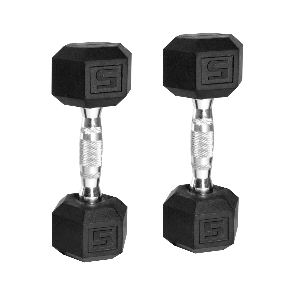 50 lb Rubber Hex Dumbbell Weight Set P93379
