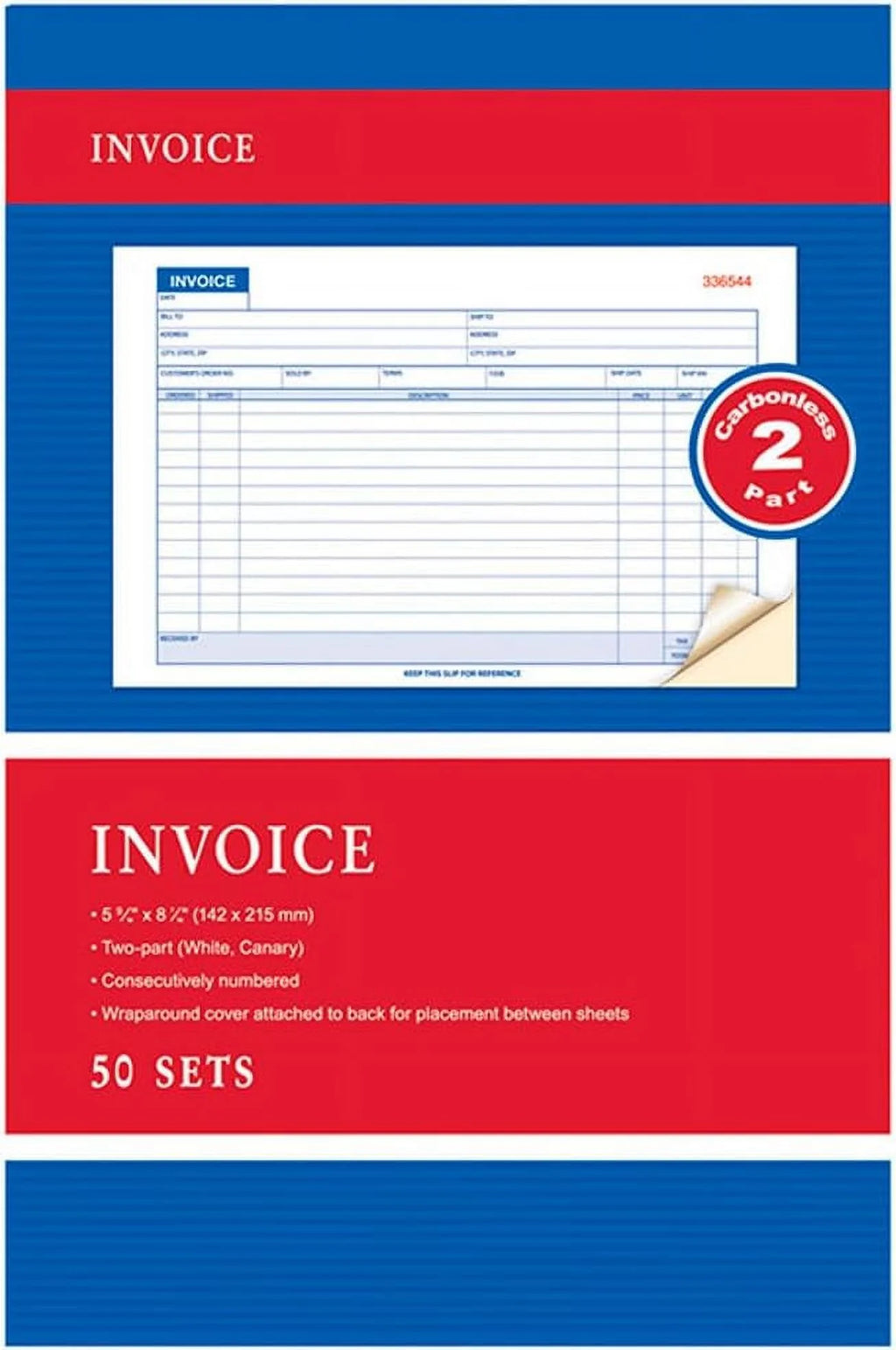 Carbonless Invoice Receipt Book 2 Part 50 Sets S710
